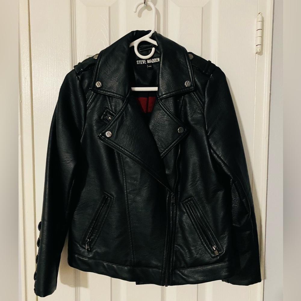 Steve Madden faux leather biker jacket size Medium